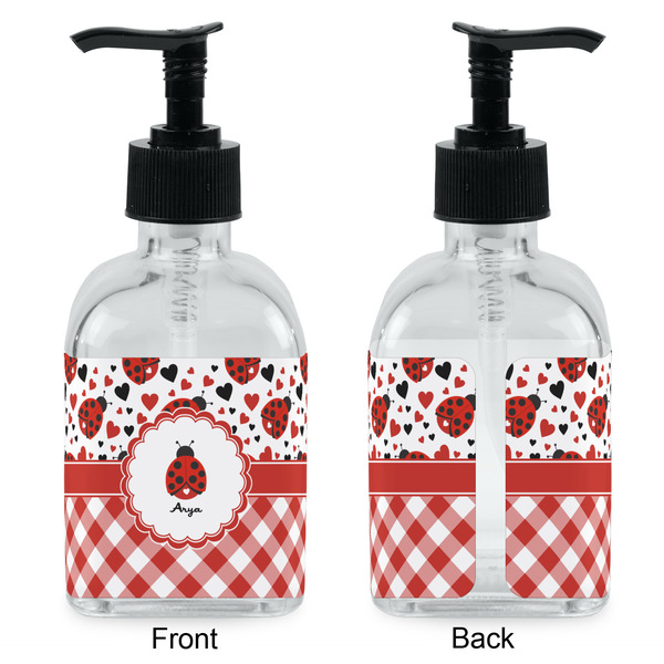 Ladybugs & Gingham Glass Soap/Lotion Dispenser - Approval