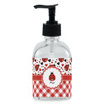 Ladybugs & Gingham Glass Soap & Lotion Bottle - Single Bottle (Personalized)