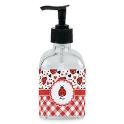 Ladybugs & Gingham Glass Soap & Lotion Bottle (Personalized)
