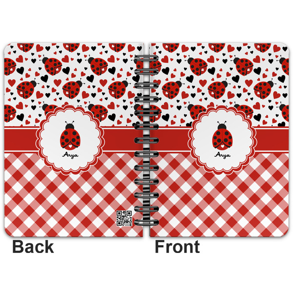 Ladybugs & Gingham Spiral Journal 5 x 7 - Apvl