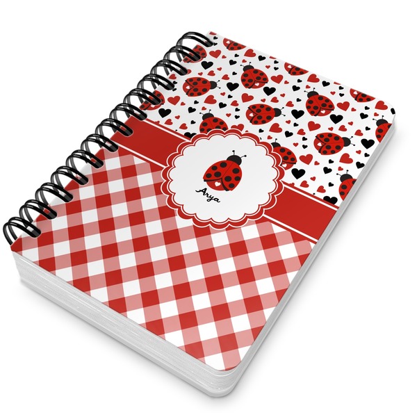 Ladybugs & Gingham Spiral Journal 5 x 7 - Main