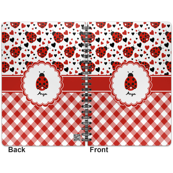 Ladybugs & Gingham Spiral Journal 7 x 10 - Apvl
