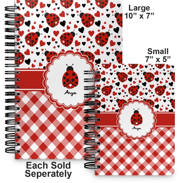 Ladybugs & Gingham Spiral Journal - Comparison