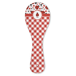 Ladybugs & Gingham Ceramic Spoon Rest (Personalized)