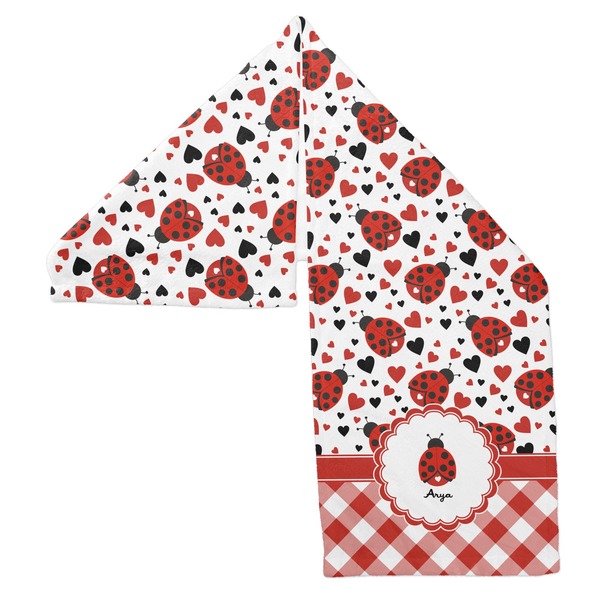 Ladybugs & Gingham Sports Towel Folded - Both Sides Showing