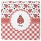 Ladybugs & Gingham Square Rubber Backed Coaster (Personalized)