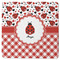 Ladybugs & Gingham Square Rubber Backed Coaster (Personalized)