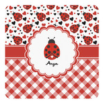 Ladybugs & Gingham Square Decal - Medium (Personalized)