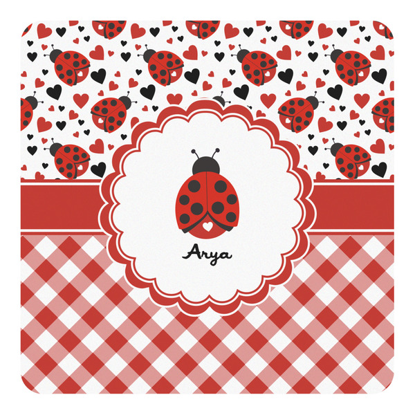 Custom Ladybugs & Gingham Square Decal - Medium (Personalized)
