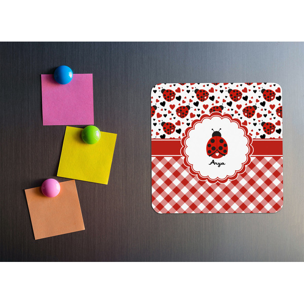 Ladybugs & Gingham Square Fridge Magnet - LIFESTYLE