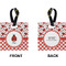 Ladybugs & Gingham Square Luggage Tag (Front + Back)