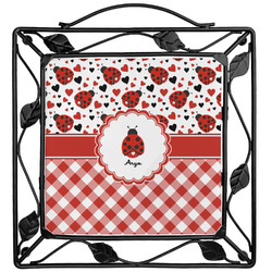 Ladybugs & Gingham Square Trivet (Personalized)
