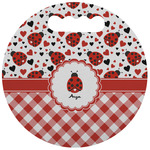 Ladybugs & Gingham Stadium Cushion (Round) (Personalized)