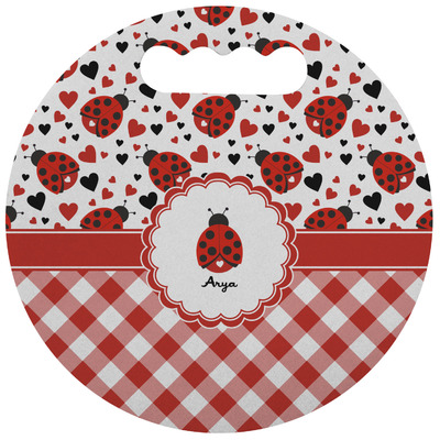 Ladybugs & Gingham Stadium Cushion (Round) (Personalized)