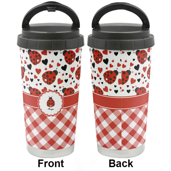 Ladybugs & Gingham Stainless Steel Travel Cup - Apvl