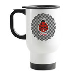 Ladybugs & Gingham Stainless Steel Travel Mug with Handle