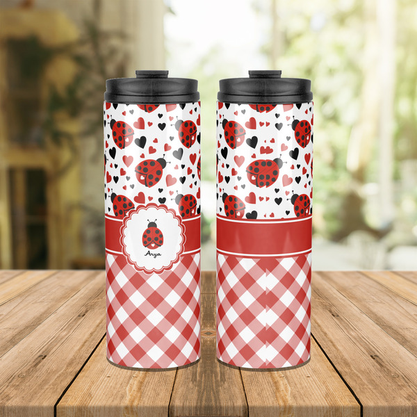 Ladybugs & Gingham Stainless Steel Tumbler - Lifestyle