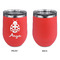 Ladybugs & Gingham Stainless Wine Tumblers - Coral - Single Sided - Approval