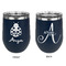 Ladybugs & Gingham Stainless Wine Tumblers - Navy - Double Sided - Approval