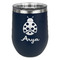 Ladybugs & Gingham Stemless Stainless Steel Wine Tumbler - Navy - Single Sided (Personalized)