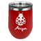 Ladybugs & Gingham Stainless Wine Tumblers - Red - Single Sided - Front