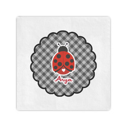 Ladybugs & Gingham Cocktail Napkins (Personalized)