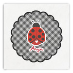 Ladybugs & Gingham Paper Dinner Napkins (Personalized)