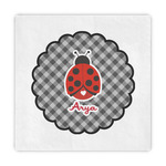 Ladybugs & Gingham Standard Decorative Napkins (Personalized)