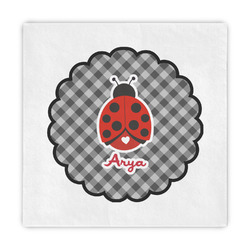 Ladybugs & Gingham Decorative Paper Napkins (Personalized)