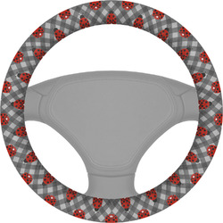 Ladybugs & Gingham Steering Wheel Cover