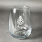 Ladybugs & Gingham Stemless Wine Glass - Engraved (Personalized)