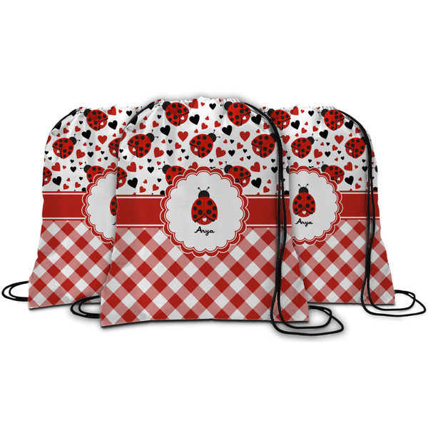 Ladybugs & Gingham String Backpack - MAIN