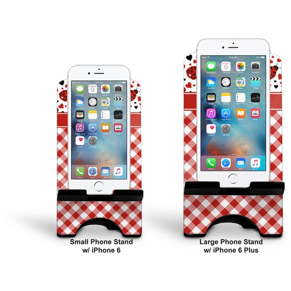 Ladybugs & Gingham Stylized Phone Stand - Comparison