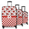 Ladybugs & Gingham 3 Piece Luggage Set - 20" Carry On, 24" Medium Checked, 28" Large Checked (Personalized)