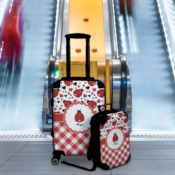 Ladybugs & Gingham Suitcase Set 4 - IN CONTEXT