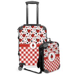Ladybugs & Gingham Kids 2-Piece Luggage Set - Suitcase & Backpack (Personalized)