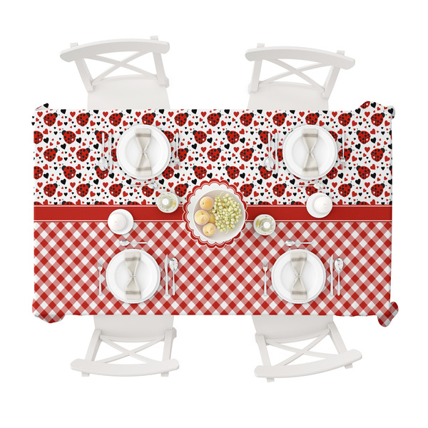 Ladybugs & Gingham Tablecloths (58"x102") - TOP VIEW