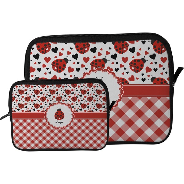 Ladybugs & Gingham Tablet Sleeve (Size Comparison)