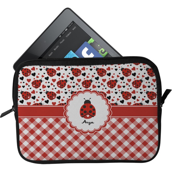 Custom Ladybugs & Gingham Tablet Case / Sleeve - Small (Personalized)