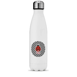 Ladybugs & Gingham Water Bottle - 17 oz. - Stainless Steel - Full Color Printing (Personalized)