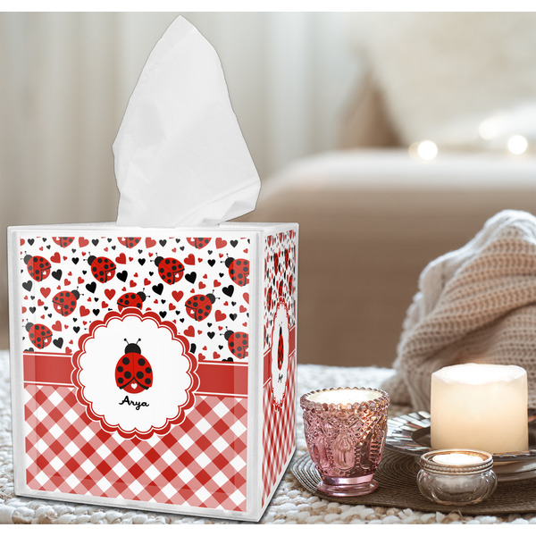 Ladybugs & Gingham Tissue Box - LIFESTYLE