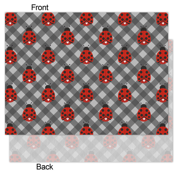 Ladybugs & Gingham Tissue Paper - Heavyweight - Medium - Front & Back