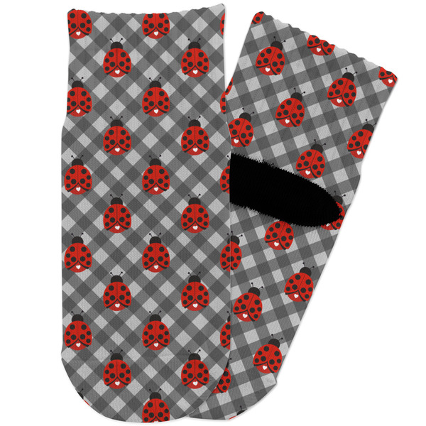 Custom Ladybugs & Gingham Toddler Ankle Socks