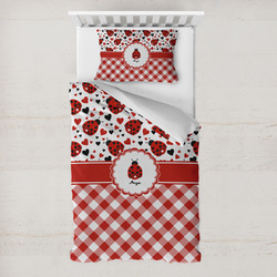 Ladybugs & Gingham Toddler Bedding w/ Name or Text