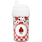 Ladybugs & Gingham Sippy Cup (Personalized)
