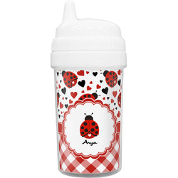 Ladybugs & Gingham Toddler Sippy Cup (Personalized)