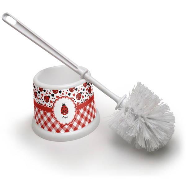 Custom Ladybugs & Gingham Toilet Brush (Personalized)