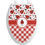 Ladybugs & Gingham Toilet Seat Decal - Elongated (Personalized)