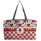 Ladybugs & Gingham Tote w/Black Handles - Front View