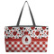 Ladybugs & Gingham Beach Totes Bag - w/ Black Handles (Personalized)